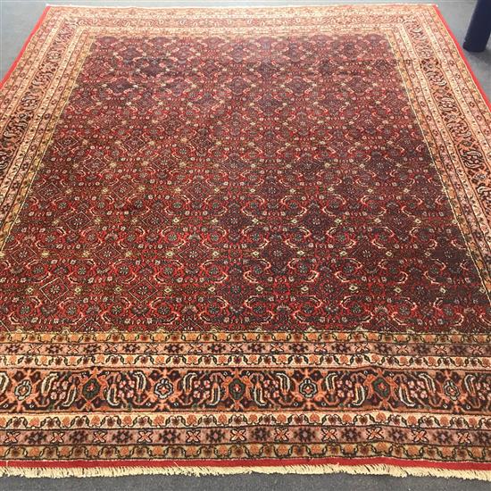 A red ground Iranian carpet 300 x 250cm